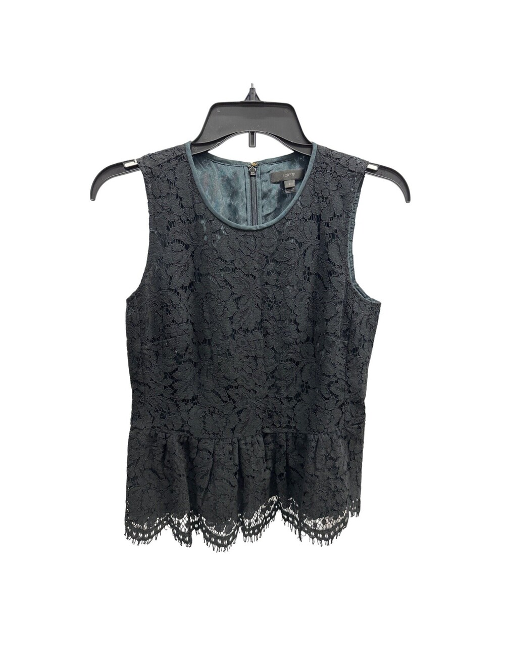 J. Crew Black Lace Peplum Tank Top 2